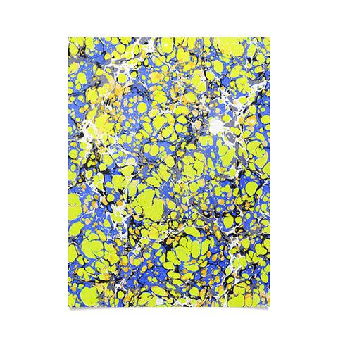 Amy Sia Marble Bubble Blue Yellow Poster