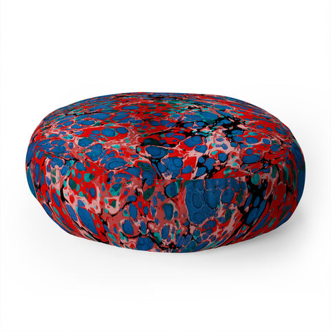 Amy Sia Marble Bubble Red Floor Pillow Round