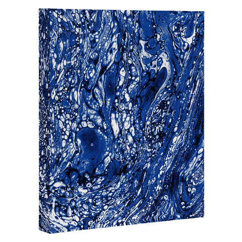 Amy Sia Marble Dark Blue Art Canvas
