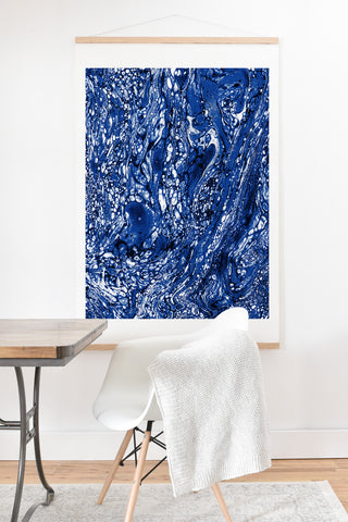 Amy Sia Marble Dark Blue Art Print And Hanger