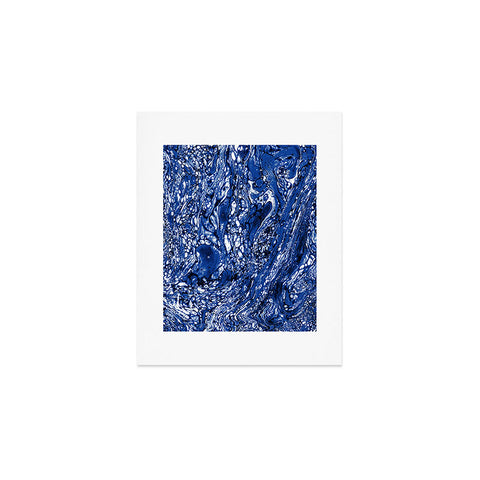 Amy Sia Marble Dark Blue Art Print