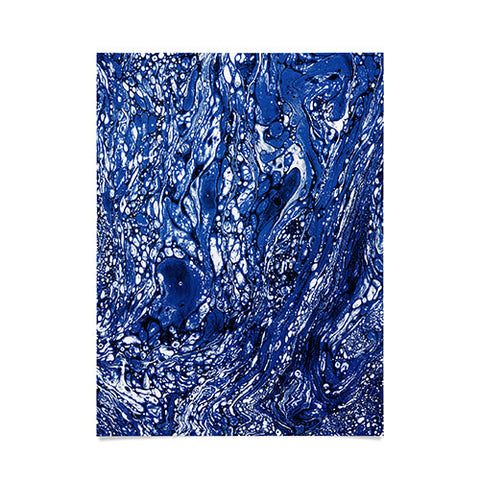Amy Sia Marble Dark Blue Poster