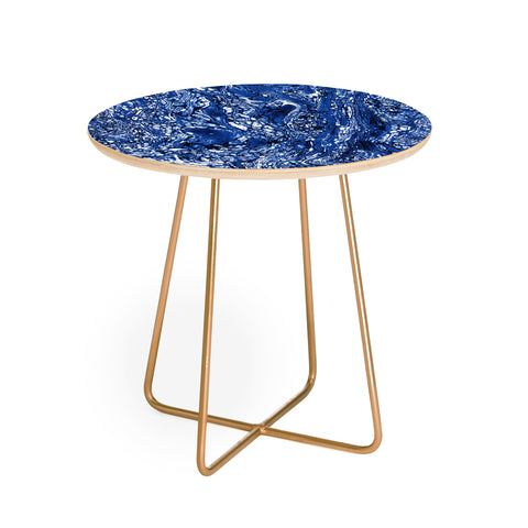 Amy Sia Marble Dark Blue Round Side Table
