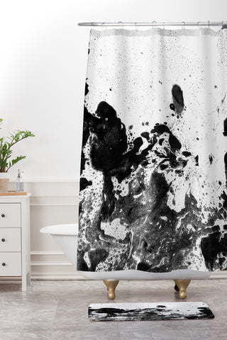 Amy Sia Marble Inversion III Shower Curtain And Mat