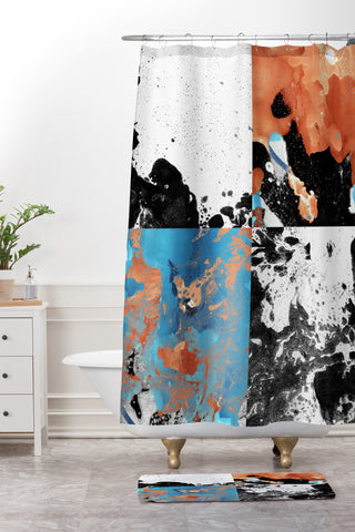 Amy Sia Marble Inversion Shower Curtain And Mat