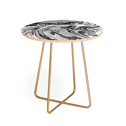 Amy Sia Marble Monochrome Black Round Side Table