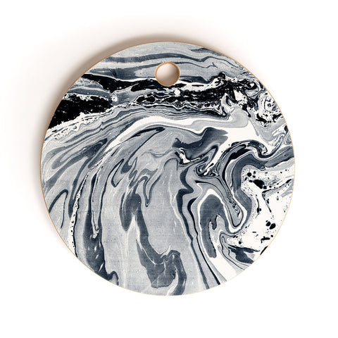 Amy Sia Marble Navy Cutting Board Round