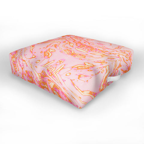 Amy Sia Marble Orange Pink Outdoor Floor Cushion