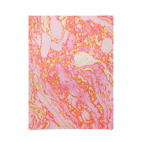 Amy Sia Marble Orange Pink Poster