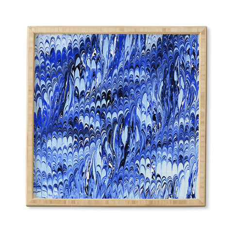 Amy Sia Marble Wave Blue Framed Wall Art