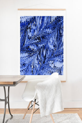 Amy Sia Marble Wave Blue Art Print And Hanger