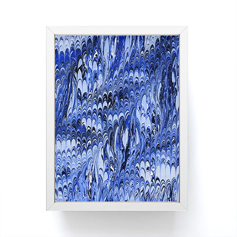 Amy Sia Marble Wave Blue Framed Mini Art Print
