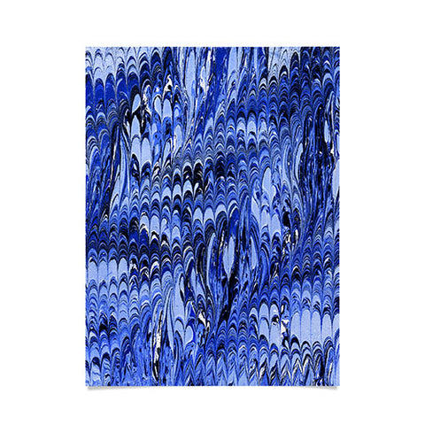 Amy Sia Marble Wave Blue Poster
