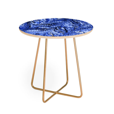 Amy Sia Marble Wave Blue Round Side Table