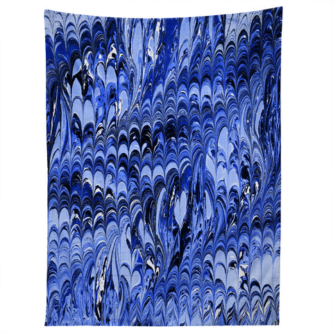 Amy Sia Marble Wave Blue Tapestry