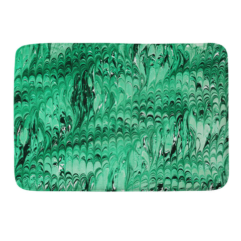 Amy Sia Marble Wave Emerald Memory Foam Bath Mat