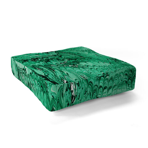 Amy Sia Marble Wave Emerald Floor Pillow Square