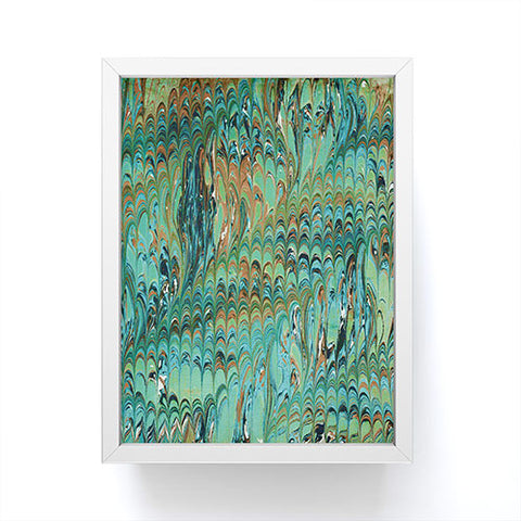 Amy Sia Marble Wave Sea Green Framed Mini Art Print