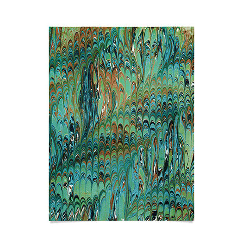Amy Sia Marble Wave Sea Green Poster