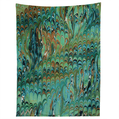 Amy Sia Marble Wave Sea Green Tapestry