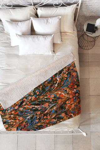 Amy Sia Marbled Illusion Autumnal Fleece Throw Blanket