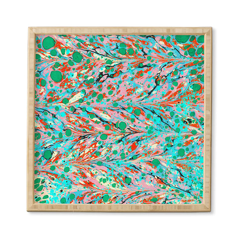 Amy Sia Marbled Illusion Green Framed Wall Art