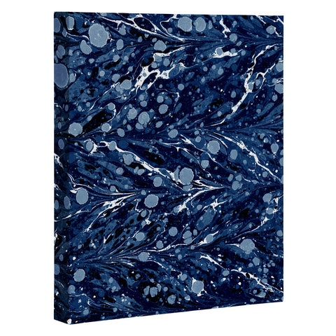 Amy Sia Marbled Illusion Navy Art Canvas
