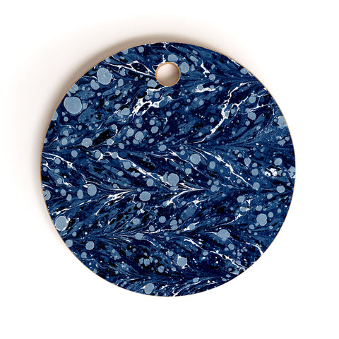 Amy Sia Marbled Illusion Navy Cutting Board Round
