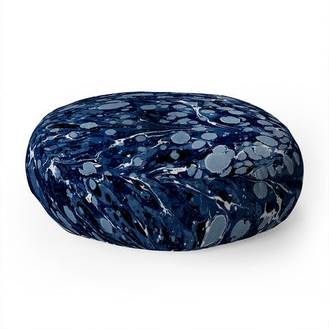 Amy Sia Marbled Illusion Navy Floor Pillow Round