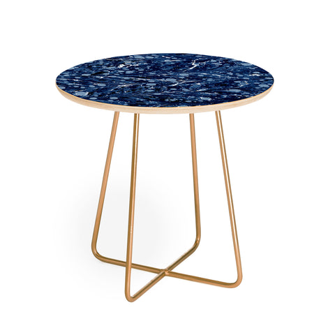 Amy Sia Marbled Illusion Navy Round Side Table