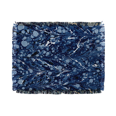 Amy Sia Marbled Illusion Navy Throw Blanket
