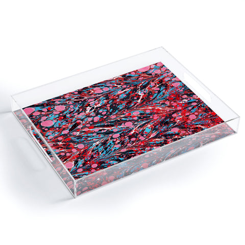 Amy Sia Marbled Illusion Red Acrylic Tray