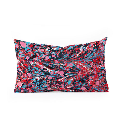 Amy Sia Marbled Illusion Red Oblong Throw Pillow