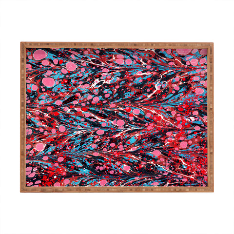 Amy Sia Marbled Illusion Red Rectangular Tray