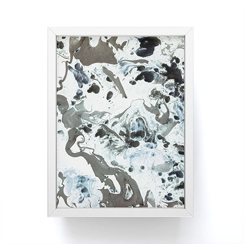 Amy Sia Marbled Terrain Ice Blue Framed Mini Art Print
