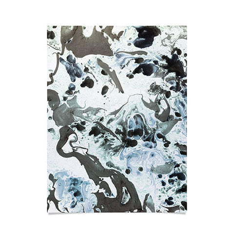 Amy Sia Marbled Terrain Ice Blue Poster