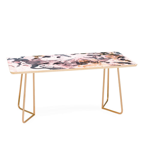 Amy Sia Marbled Terrain Rose Pink Coffee Table