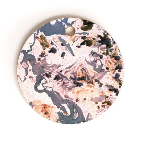 Amy Sia Marbled Terrain Rose Pink Cutting Board Round