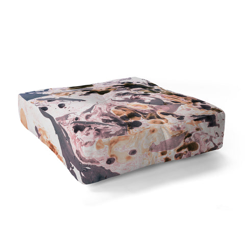 Amy Sia Marbled Terrain Rose Pink Floor Pillow Square