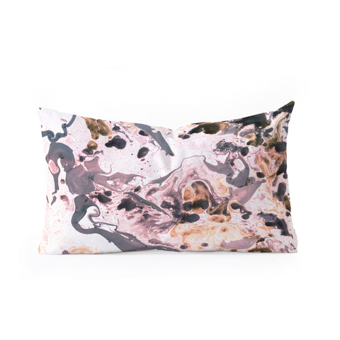 Amy Sia Marbled Terrain Rose Pink Oblong Throw Pillow