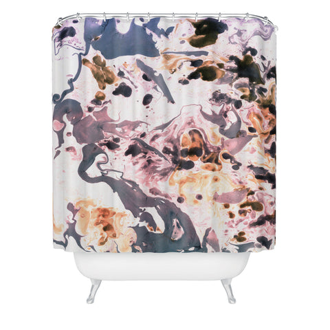 Amy Sia Marbled Terrain Rose Pink Shower Curtain