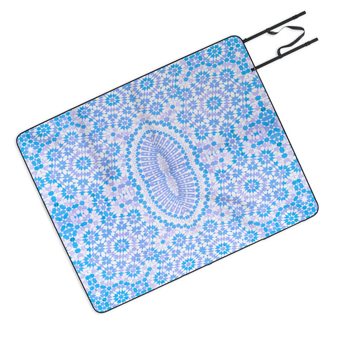 Amy Sia Morocco Light Blue Picnic Blanket