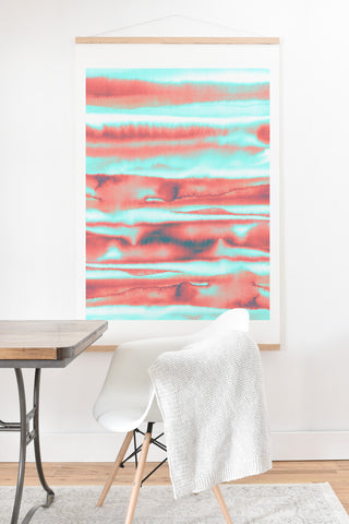 Amy Sia Neon Stripe Orange Art Print And Hanger
