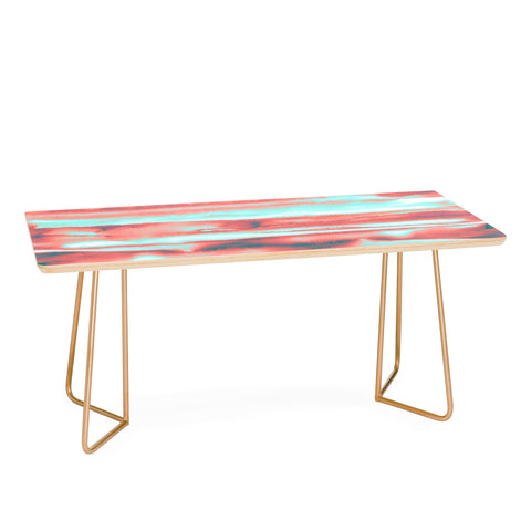 Amy Sia Neon Stripe Orange Coffee Table