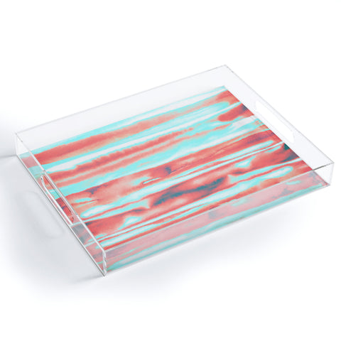 Amy Sia Neon Stripe Orange Acrylic Tray