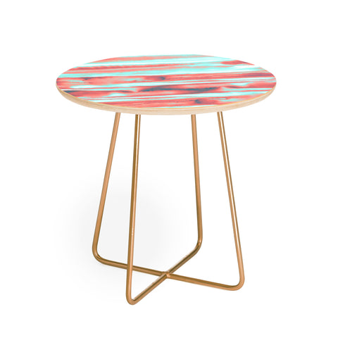 Amy Sia Neon Stripe Orange Round Side Table