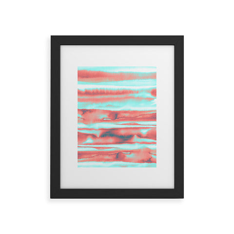 Amy Sia Neon Stripe Orange Framed Art Print