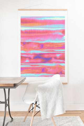 Amy Sia Neon Stripe Pink Art Print And Hanger