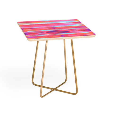 Amy Sia Neon Stripe Pink Side Table