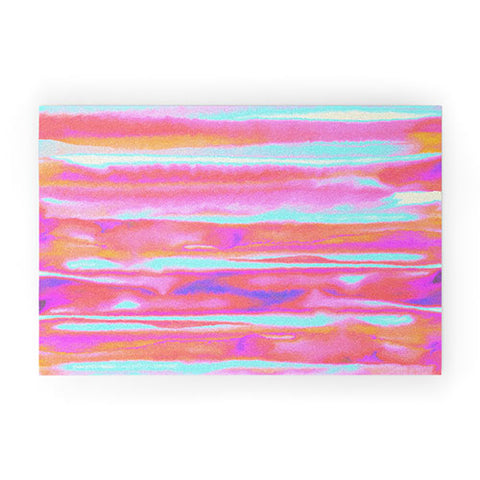 Amy Sia Neon Stripe Pink Welcome Mat